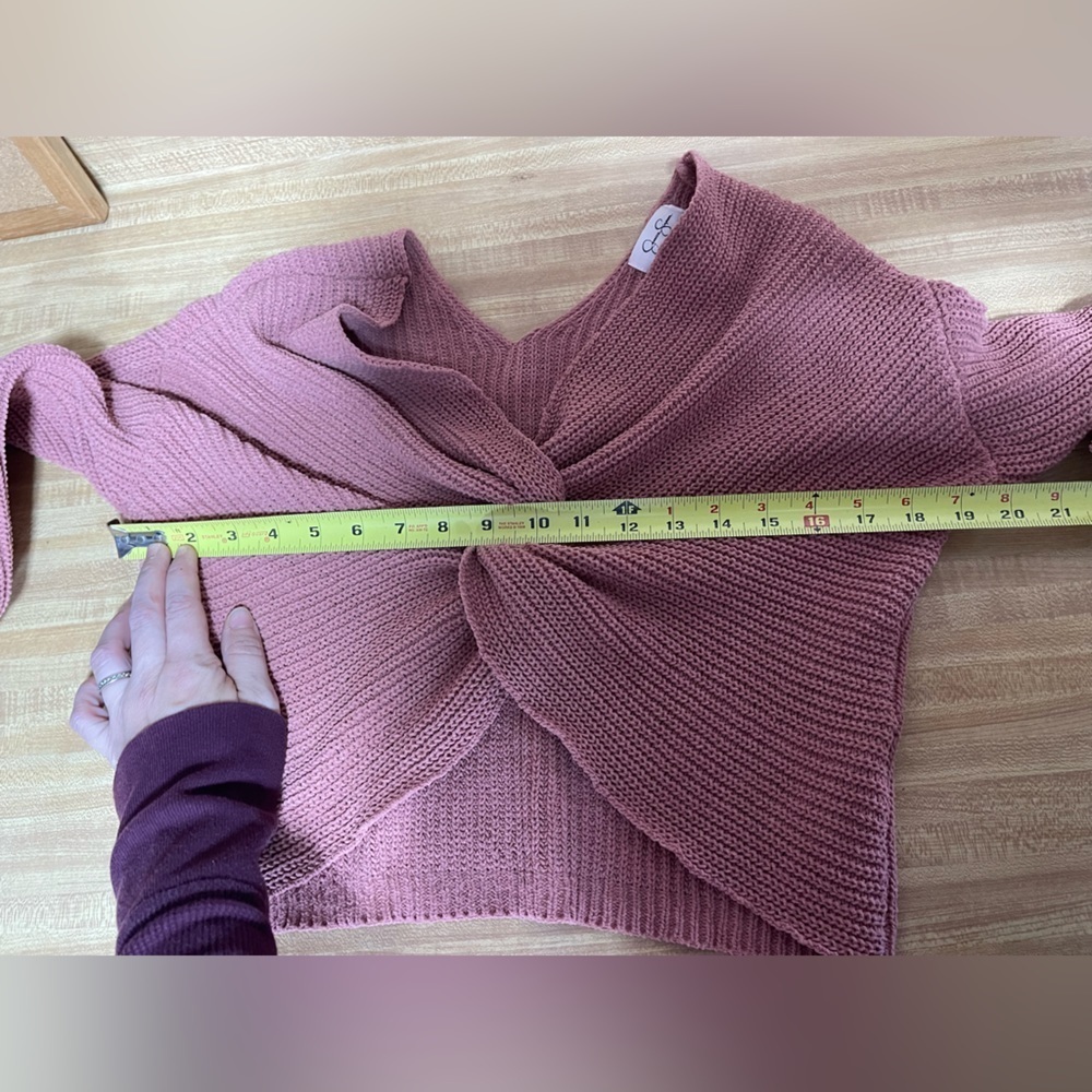 Jessica Simpson mauve pink cropped top sweater women’s size XS boho - Picture 5 of 16